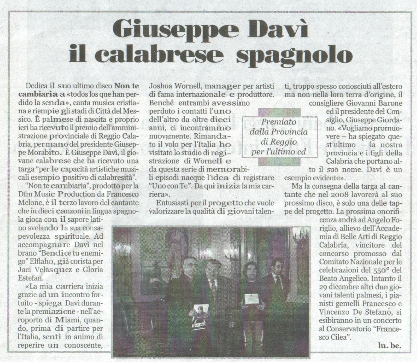 Davi Wornel Calabria Ora 2006